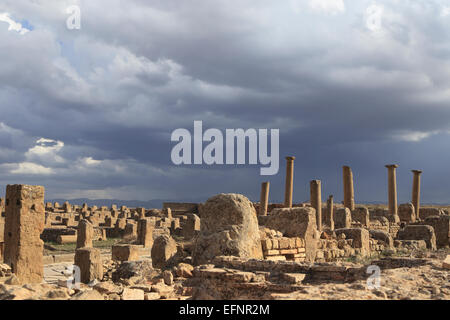 Ancienne ville romaine (2-3ème siècles), Timgad, Batna Province, Algérie Banque D'Images