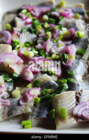 À l'oignon salade de hareng fait maison Banque D'Images