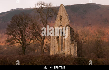 Lumière du soir, Abbaye Valle Crucis, abbaye cistercienne, Llangollen, Denbighshire, Wales, Royaume-Uni Banque D'Images