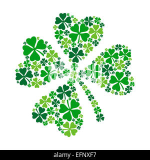 Trèfle à quatre feuilles, lucky clover pour le jour de la Saint Patrick, vector illustration Banque D'Images