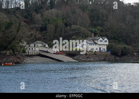 Ferryside à Bodinnick, Fowey, Cornwall, UK est l'ancienne maison de Daphné du Maurier qui vivaient ici avant de déménager à Menabilly. Banque D'Images