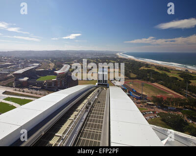 Vue depuis un stade et de la côte de Durban, Afrique du Sud Banque D'Images