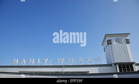 Manly Wharf à Manly Beach, Sydney, Australie. Plage très populaire et touristique avec Banque D'Images