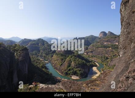 Wuyi Montagne et rivière Nine-Bend Banque D'Images