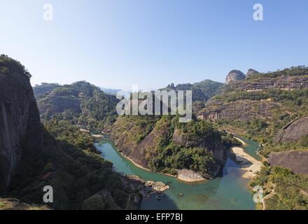 Wuyi Montagne et rivière Nine-Bend Banque D'Images