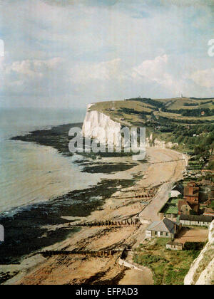 St Margaret's Bay, Kent, 1935 Dufaycolor Banque D'Images