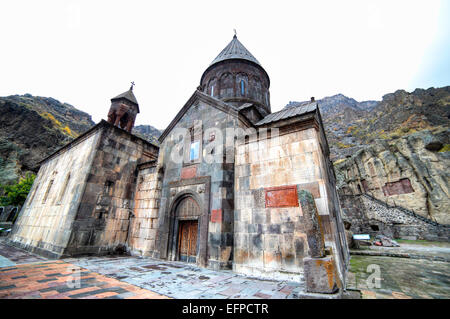 Chapelle Katoghike (1215), le monastère de Geghard, Geghardavank, province de Kotayk, en Arménie Banque D'Images