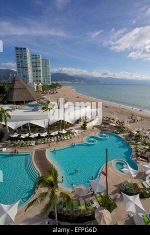 Scène de l'hôtel, Puerto Vallarta, Jalisco, Mexique, Amérique du Nord Banque D'Images