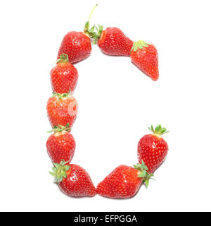 La santé de fraise- alphabet lettre 'C' avec isolation blanc Banque D'Images