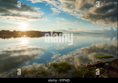 Coucher du soleil sur la rive nord de l'Île du Prince Édouard, Canada, Amérique du Nord Banque D'Images