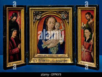 Le triptyque avec la Vierge et l'enfant 1475 Hugo van der Goes 1140-1482 Belgique belge flamande Banque D'Images