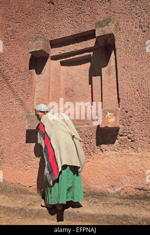 L'église Saint Georges (14e siècle), Lalibela, région d'Amhara, en Éthiopie Banque D'Images