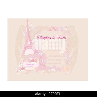 Retro Vintage Eiffel in Paris card Illustration de Vecteur