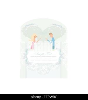 Jeune couple flirter et boire du champagne en restaurant Illustration de Vecteur