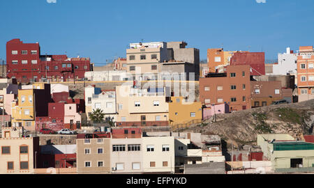 Logement dans l'état de la ville autonome de Melilla territoire espagnol en Afrique du Nord, Espagne Banque D'Images