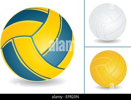 Le volley-ball isolated over white background, vector illustration set Illustration de Vecteur