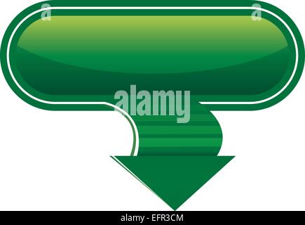 Télécharger icône verte avec flèche incurvée, vector illustration Illustration de Vecteur