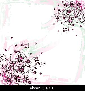 Grunge floral background avec effet aquarelle Illustration de Vecteur