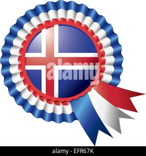 L'Islande en soie détaillée drapeau rosette10 eps vector illustration Illustration de Vecteur