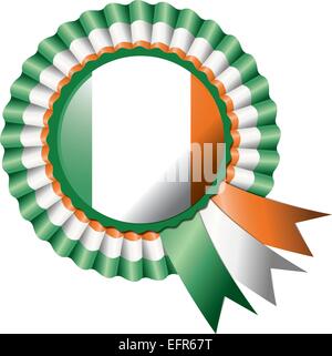 L'Irlande drapeau rosette soie détaillées10 eps vector illustration Illustration de Vecteur