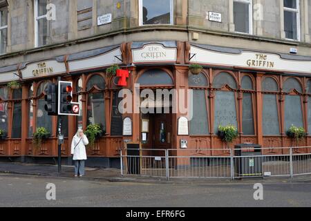 Le Griffin pub au coin de la rue baignoire et Elmbank Street dans le centre-ville de Glasgow, Écosse, Royaume-Uni Banque D'Images