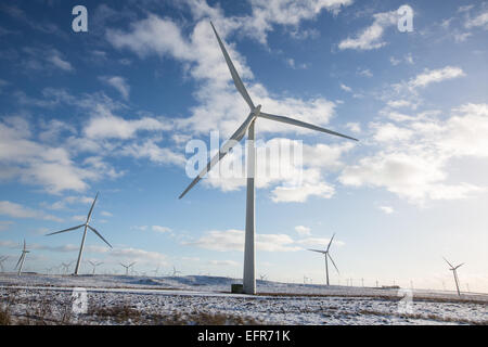 Whitelee wind farm, le plus grand parc éolien onshore, sur Eaglesham Moor, près de Glasgow, Écosse, Royaume-Uni. Banque D'Images