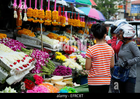 Tonne de Lamai Marché aux Fleurs, Chiang Mai, Thaïlande Banque D'Images