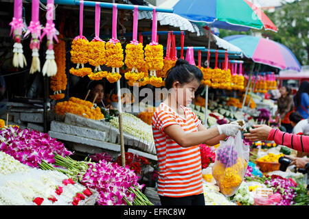 Tonne de Lamai Marché aux Fleurs, Chiang Mai, Thaïlande Banque D'Images