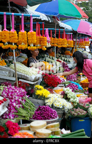 Tonne de Lamai Marché aux Fleurs, Chiang Mai, Thaïlande Banque D'Images