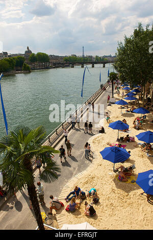 Paris-Plage et Seine, Paris, France Banque D'Images