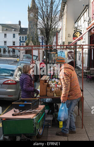 Machynlleth ville du marché sur le marché hebdomadaire, qui se tenait le mercredi,dans Powys, Pays de Galles, Pays de Galles Banque D'Images