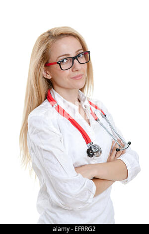 Confident Female Doctor With Arms Crossed Banque D'Images