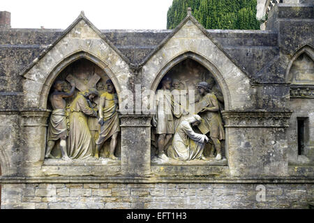 La via Crucis, Église de St Jean Baptiste, Frome, Somerset, Angleterre, Royaume-Uni Banque D'Images