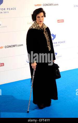 Berlin, Allemagne. Feb 8, 2015. Bianca Jagger qui fréquentent le cinéma pour la Paix 2015 Gala au Konzerthaus le 8 février 2015 à Berlin, Allemagne. © dpa/Alamy Live News Banque D'Images