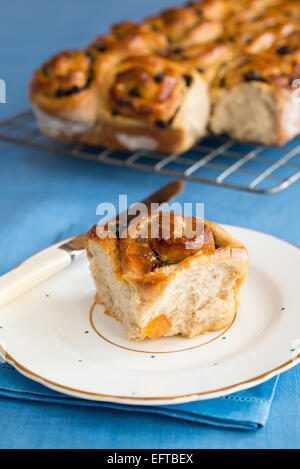 Brioches swirl marmelade / chelsea buns. Banque D'Images