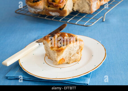 Brioches swirl marmelade / chelsea buns. Banque D'Images