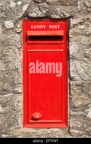 Post box sur Lundy Island Banque D'Images