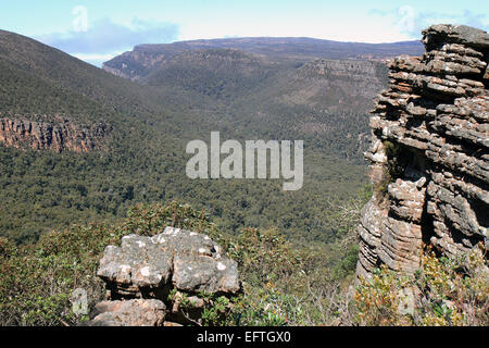 Le Parc National des Grampians australienne, à partir de sommet du mont William Banque D'Images