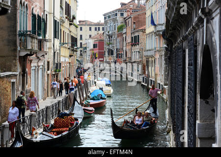 Vue paysage de canal Venise, Italie. Banque D'Images