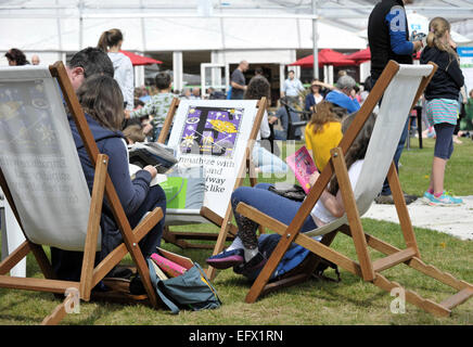 Vues générales de l'Edinburgh International Book Festival mettant en vedette : Atmosphère Où : Édinbourg, Royaume-Uni Quand : 09 août 2014 Banque D'Images