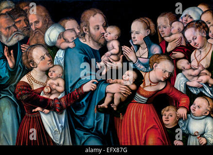Le Christ bénissant les enfants 1535 Lucas Cranach l'ancien (Lucas Cranach der Ältere ) 1472 - 1553 Allemand Allemagne Banque D'Images