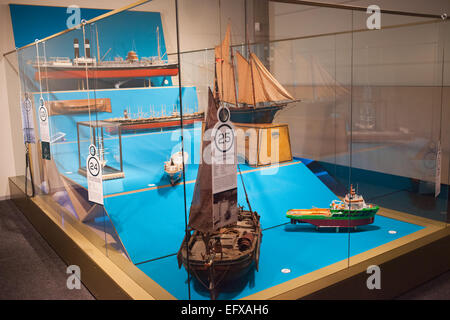 Modèles de navire en musée Maritime de Rotterdam, Hollande, Pays-Bas. Banque D'Images