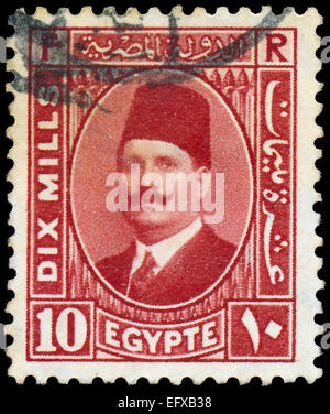 Egypte - VERS 1927 : timbres par l'Égypte, montre le roi Fuad, vers 1927. Banque D'Images