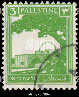 PALESTINE - VERS 1927 : un timbre imprimé en Palestine Bethléem montre, le tombeau de Rachel, vers 1927 Banque D'Images