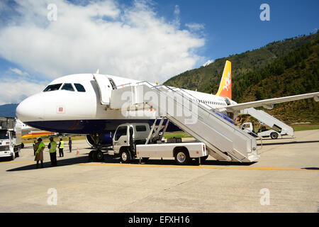 L'Aéroport International de Paro Paro, Bhoutan , Banque D'Images