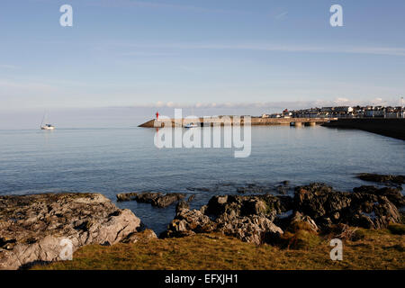 Approches pour Bangor pier et port de pickie Irlande du Nord Banque D'Images