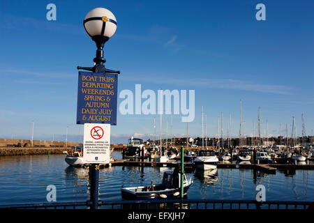 Voyage en bateau des affiches à Bangor marina et de la promenade de l'Irlande du Nord du comté de Down Banque D'Images