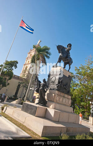 Vue verticale de Parque Ignacio Agramonte à Camaguey, Cuba. Banque D'Images