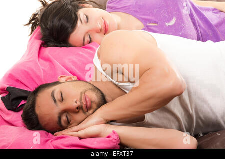 Sweet couple dormir paisiblement Banque D'Images