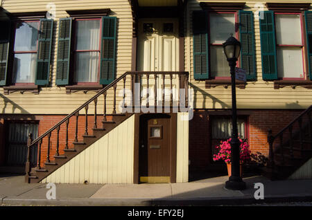 Le Jumel Terrace Historic District est un coin inconnu de la ville de New York, connu pour sa 19e siècle rowhouses. Banque D'Images